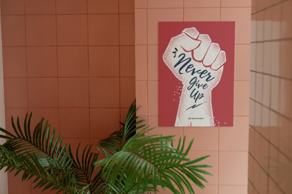 Motivational and Uplifting Posters for Office ("NEVER GIVE UP")