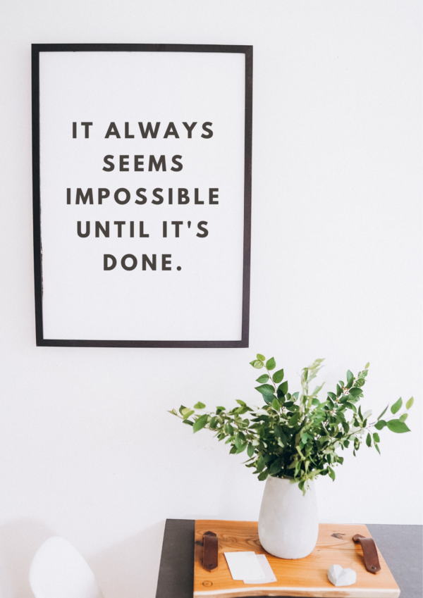 Motivational and Uplifting Posters for Office ("IT ALWAYS SEEMS IMPOSSIBLE UNTIL IT’S DONE")