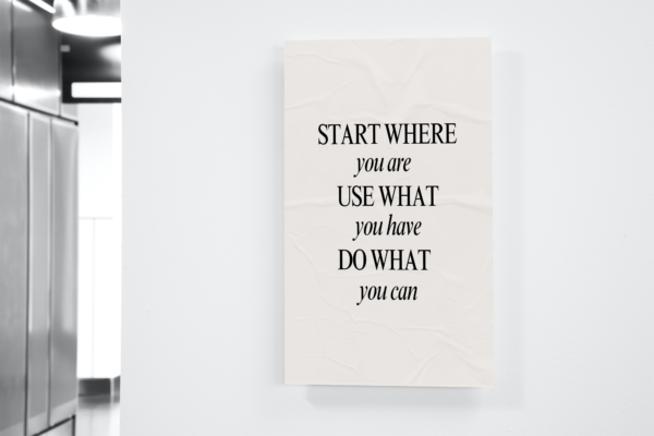 Motivational and Uplifting Posters for Office ("START WHERE you are USE WHAT you have DO WHAT you can")